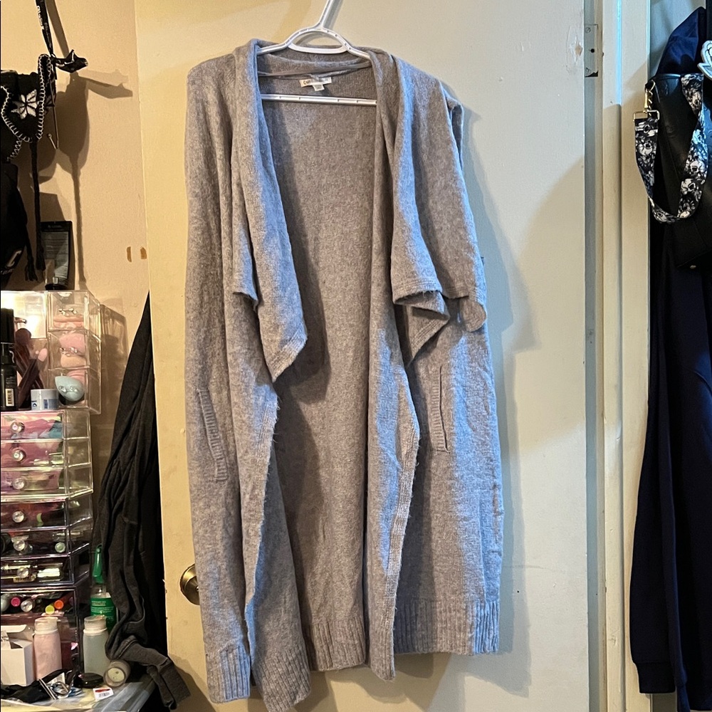 Gray Open Front Women's Sweater Vest